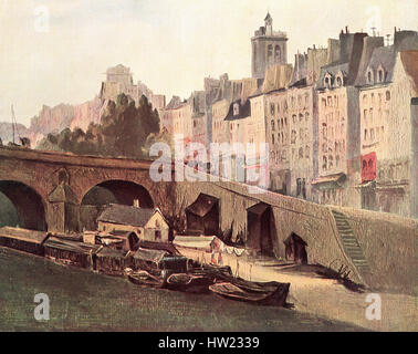 Le Pont Marie, Paris, Frankreich im 19. Jahrhundert, nach dem Gemälde von Charles Francois Daubigny. Stockfoto