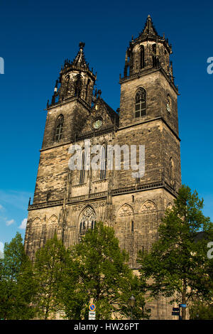 Der Magdeburger Dom wurde auf den Ruinen der älteren Kirchen gegründet 937 vom deutschen Kaiser Otto i. der große von 1207 erbaut. Stockfoto
