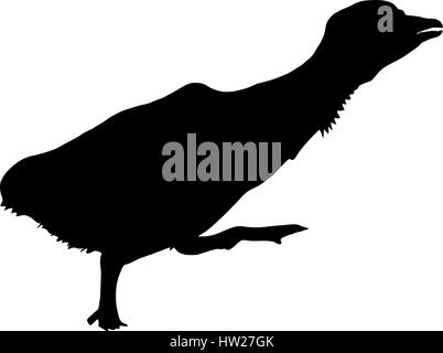 Silhouette eines Graylag Gans Huhn Stock Vektor