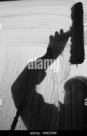 Dokumentarfotografie der Cardiff Fenster Reinigung Firma Stockfoto