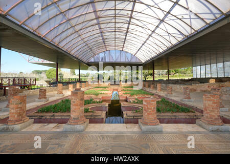 Casa Dos Repuxos (Haus der Brunnen) in den Ruinen einer römischen Siedlung in Conimbriga, Portugal Stockfoto