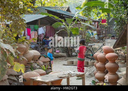 Hof in Yandabo, Myanmar Stockfoto