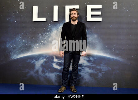 Jake Gyllenhaal Teilnahme an Life-Fototermin, im Gerichtssaal im Corinthia Hotel in London statt. PRESSEVERBAND Foto. Bild Datum: Mittwoch, 16. März 2016. Bildnachweis sollte lauten: Victoria Jones/PA Wire Stockfoto