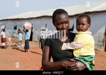 UGANDA, Arua, Yumbe, Süden sudanesische Flüchtlinge in Bidi Bidi Flüchtling Siedlung / Suedsudanesische Fluechtlinge Im Fluechtlingslager Bidi Bidi Stockfoto