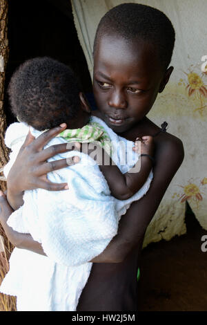 UGANDA, Arua, Yumbe, Süden sudanesische Flüchtlinge in Bidi Bidi Flüchtling Siedlung / Suedsudanesische Fluechtlinge Im Fluechtlingslager Bidi Bidi Stockfoto