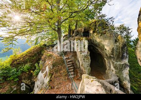 Böhmisches Paradies, Ruine der Burg Vranov, Pantheon Stockfoto