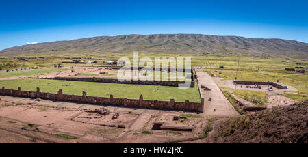 Ruinen von Tiwanaku (Tiahuanaco), präkolumbische archäologische Stätte - La Paz, Bolivien Stockfoto