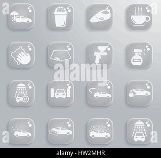 Auto-Waschanlagen Symbole einfach für Web und Benutzeroberfläche Stock Vektor