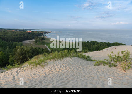 Blick Süden auf Russisch - litauischen Grenze von der Parnidis Düne auf die Kurische Nehrung, Nida, Litauen, Osteuropa Stockfoto