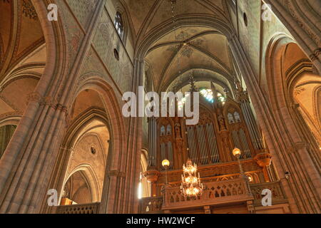 Uppsala Domkyrka (Uppsala Kathedrale) von innen Stockfoto