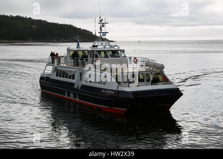 Tour Boot AML Zephyr im Saguenay Fjord National Park, QC, Canada Stockfoto