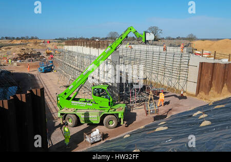 Bau von Norwich nördlichen Distributor Straße Stockfoto