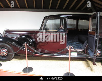 Sandringham House Museum, Norfolk. Im Inneren gibt es eine große Sammlung von Autos gehört und von Mitgliedern der königlichen Familie verwendet. Stockfoto