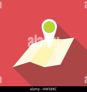 Symbol "Karte", flachen Stil reisen Stock Vektor