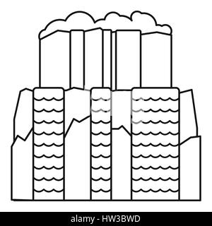 Iguazu Wasserfall Symbol, Umriss-Stil Stock Vektor
