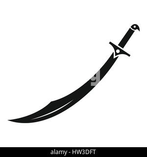 Scimitar-Schwert-Symbol, einfachen Stil Stock Vektor