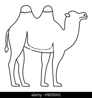 Baktrischen Kamel Symbol, Umriss-Stil Stock Vektor