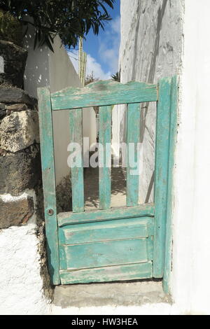 Bemalte Tor, Haria, Lanzarote, Kanarische Inseln, Spanien Stockfoto