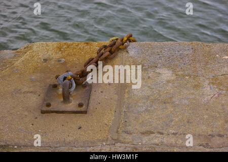 Anlegestelle der Boote im Hafen von Huelva, Spanien Stockfoto