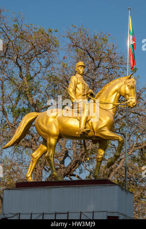 Statue von General Aung San, Magway, Myanmar Stockfoto