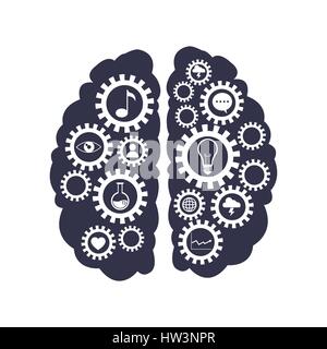 Gehirn Leaft richtige Kreativität Intelligenz Stock Vektor