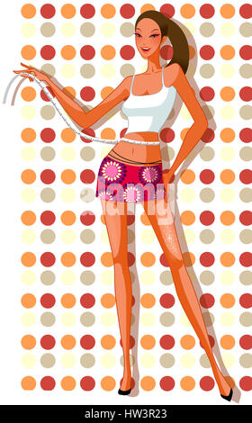 Körperpflege, Körperbewussten, braune Haare, sportliche Kleidung, Clipart, Farbe, Farbe, Farbe, Bild, Computer Grafik, Steuerung, digital erzeugten Bild, Vorderansicht, voll Stockfoto