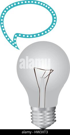 Farbe-Silhouette der Glühbirne mit Blase Rede Stock Vektor