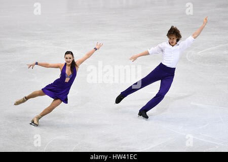 Taipei, Taiwan. 16. März 2017. Alla Loboda & Pavel Drozd (RUS) Eiskunstlauf: ISU World Junior Figure Skating Championships, Ice Dance Tanz in Taipei Arena in Taipei, Taiwan. Bildnachweis: AFLO SPORT/Alamy Live-Nachrichten Stockfoto