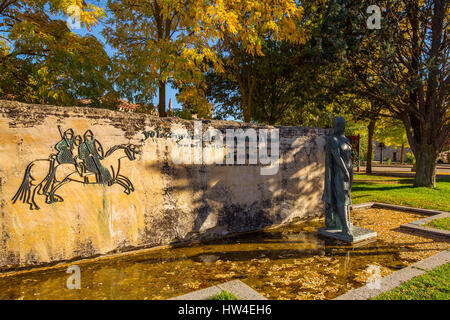 Denkmal für Rodrigo Diaz de Vivar, el Cid Campeador in Vivar del Cid. Burgos Kastilien. Spanien-Europa Stockfoto