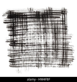 Quadrat mit schwarzer Tinte Schlägen auf dem weißen Hintergrund isoliert. Element für Ihr design Stockfoto