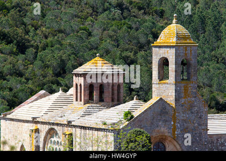 Abtei von Fontfroide, Languedoc-Roussilon, Frankreich. Stockfoto