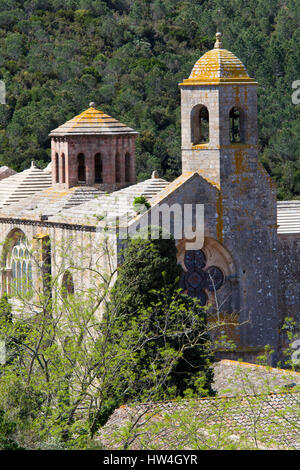 Abtei von Fontfroide, Languedoc-Roussilon, Frankreich. Stockfoto