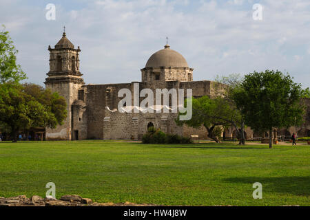 Mission San Jose, San Antonio Missionen, TX, USA Stockfoto