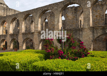 Mission San Jose, San Antonio Missionen, TX, USA Stockfoto