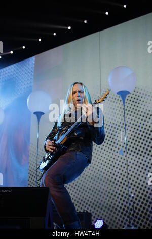 Berlin, Deutschland, 9. November 2014: Band Silly führt live auf der Bühne während der 25. Jahrestag des Falls der Berliner Mauer. Stockfoto