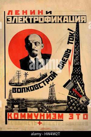 Wladimir Lenin 1870-1924 Iljitsj russische Propaganda - Werbung poster Russland UDSSR (Russische Revolution 1917-1952) Vladimir Lenin 1870-1924 Iljitsj Stockfoto