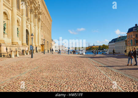 Blick von vor dem Königlichen Palast (Kungliga Slottet), Stockholm Gamla Stan, Schweden, Skandinavien Stockfoto