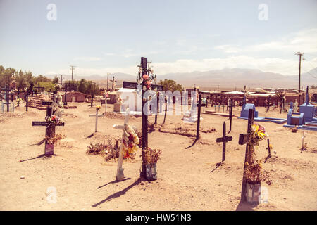 Ein Friedhof in San Petro de Atacama. San Petro de Atacama ist eine Stadt und Gemeinde in El Loa Provinz in Chile. Es befindet sich im Osten von Antofagasta eine Stockfoto