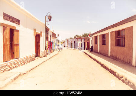 San Petro de Atacama ist eine Stadt und Gemeinde in El Loa Provinz in Chile. Es befindet sich im Osten von Antofagasta und zieht immer mehr Touristen w Stockfoto