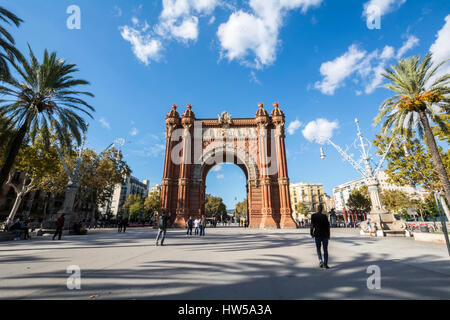 Arc de Triomf, Barcelona, Spanien Stockfoto