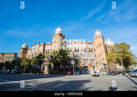 Der Plaza Monumental de Barcelona, oft einfach als La Monumental, bekannt wurde eine Stierkampfarena in der Stadt Barcelona, Katalonien, Spanien. Stockfoto