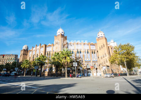 Der Plaza Monumental de Barcelona, oft einfach als La Monumental, bekannt wurde eine Stierkampfarena in der Stadt Barcelona, Katalonien, Spanien. Stockfoto