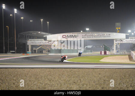 12. März 2017, Losail International Circuit.  Katar Andrea Dovizioso für Ducati fährt während der Schlusstag der Qatar MotoGP Wintertest in Losail Internati Stockfoto