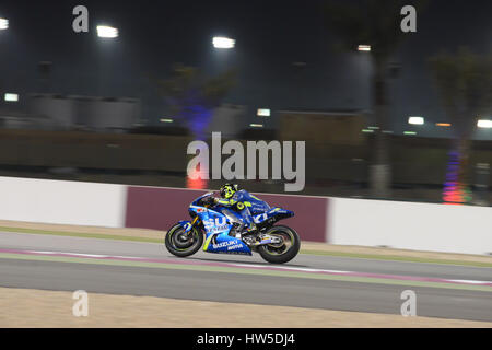 12. März 2017, Losail International Circuit.  Katar Andrea Dovizioso für Ducati fährt während der Schlusstag der Qatar MotoGP Wintertest in Losail Internati Stockfoto