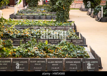 Grabsteine auf dem Friedhof. Große jüdische Synagoge. Schädling. Budapest Ungarn, Südost-Europa Stockfoto