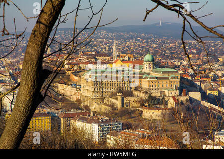 Buda Castle Hill von der Zitadelle. Budapest Ungarn, Südosteuropa Stockfoto