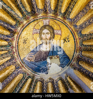 Mosaik des Christus Pantokrator in Chora-Kirche, Istanbul, 11. Oktober 2013 Stockfoto