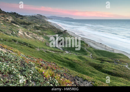 Fort Funston Küsten Sonnenuntergang Stockfoto