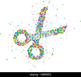 Abstrakte Schere Spritzen bunte Kreisen. Vektor-Illustration. Stock Vektor