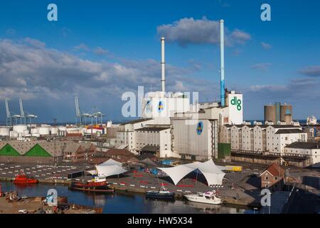 Dänemark, Jütland, Aarhus, europäische Hauptstadt der Kultur 2017, erhöhten Blick auf den Hafen Stockfoto